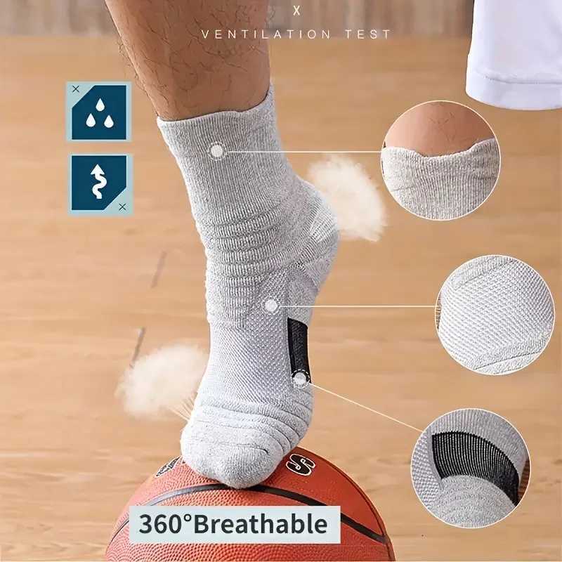 Anti-slip Men Women Cotton Sock Short Long Tube Soccer Basketball Sport Breathable Deodorous 39-45 LX241102