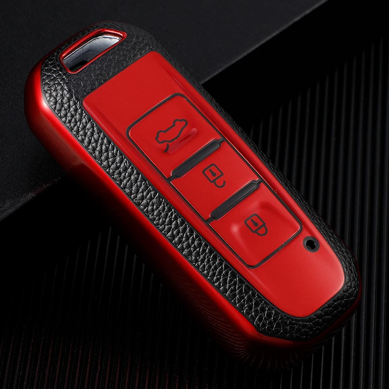 Car Key TPU Leather Case Cover For Baojun 510 730 360 560 Rs-5 530 630 For Wuling Hongguang S ddmysmile Auto Holder Shell Accessories Smile