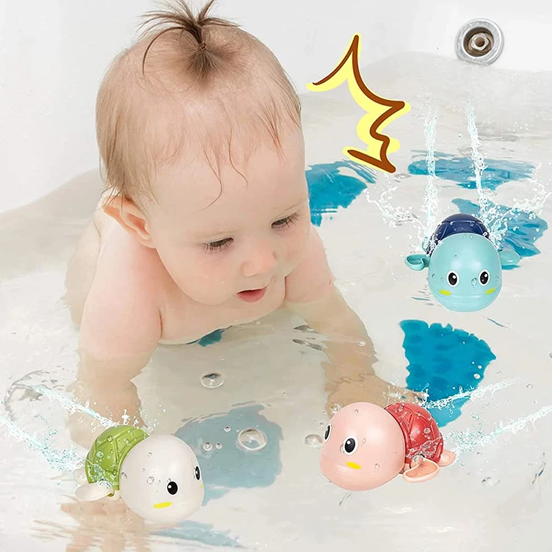 2025 Baby Bath Toys Bathtub Toddlers Swimming Pool new Mother and Child Turtle Water Floating Wind Up Toys for Infants Birthday Gifts