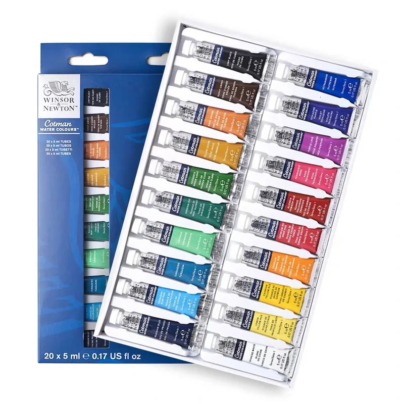 Winsor ton Cotman Watercolor Paint Set 10/20 Colors 5ml 0.17-oz Aluminum Tubes Beginners Aquarela Painting Art Supplies 240318