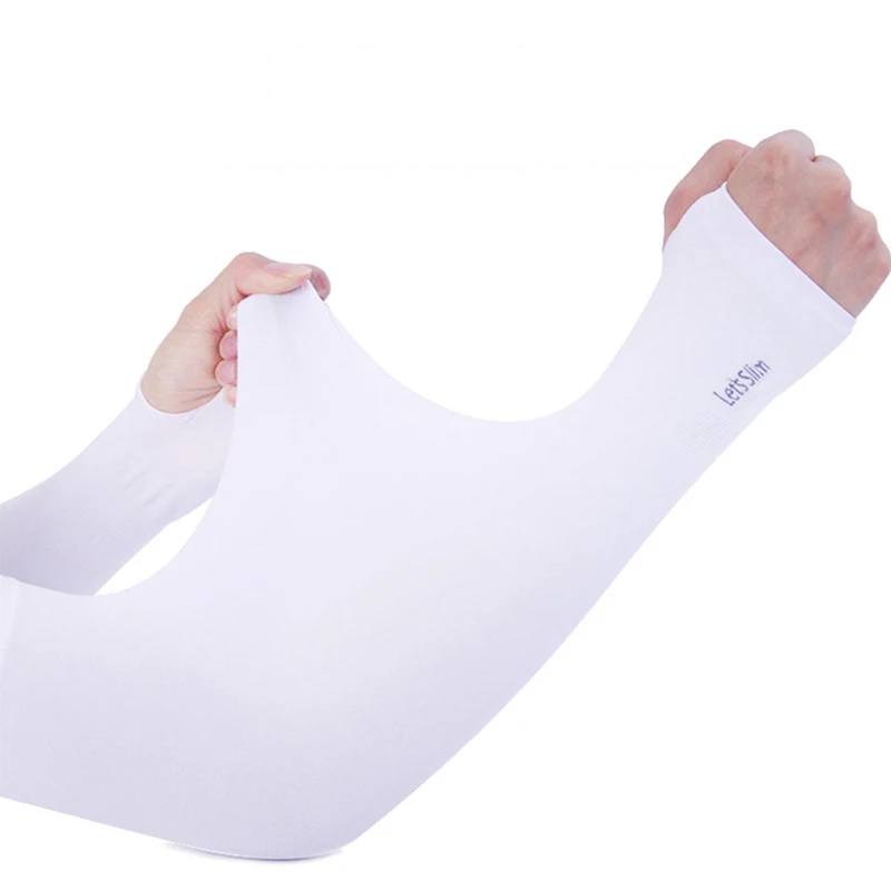 Korean Style Sports new Ice Sleeves For Men Women Summer Solid 2025 Long-Sleeved Half-Finger Cycling Gloves Outdoor Sunscreen Sleeves
