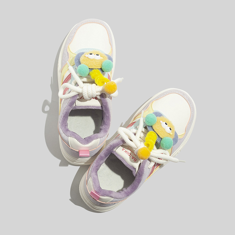 Autumn Winter Thick Soled Versatile Cartoon Fashion Warm Casual Shoes