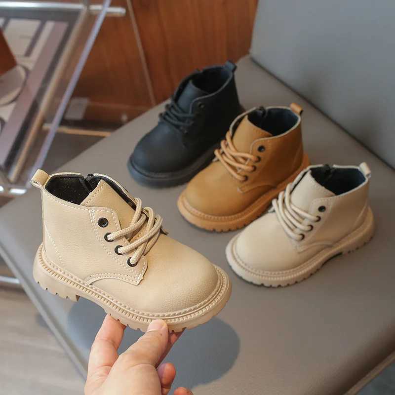 Childrens Leather Boots UK Sle Autumn Fashion Edition Boys Short Boots Soft Solid Color Retro M241102