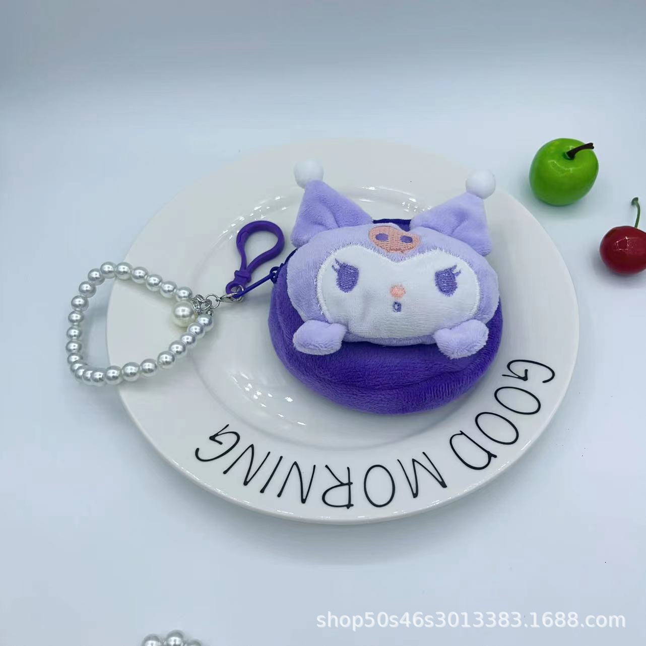 Plush Card Pearl Hanging Rope Women's Designer Small Wallet Coin Bag Card Bag