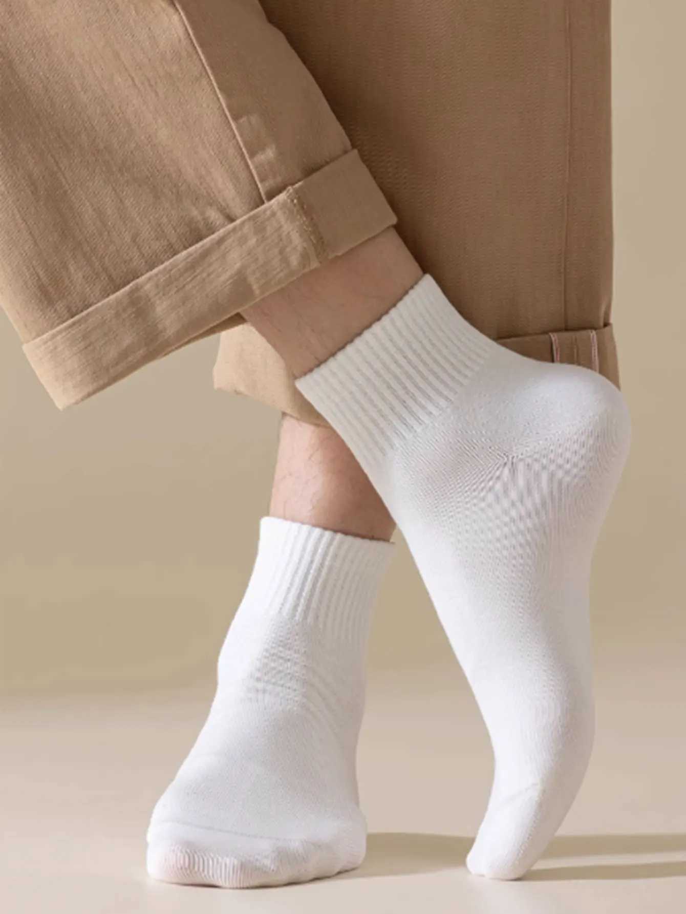 5 pairs of for mens summer thin mid length antibacterial deodorizing sweat absorbing breathable and white spor LX241102