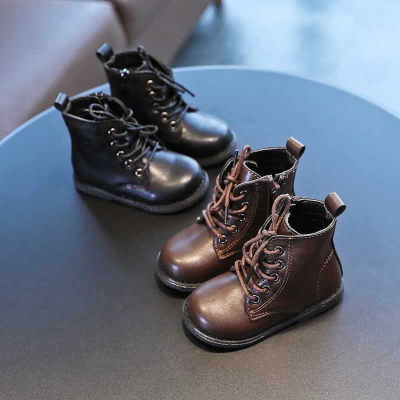 Autumn Winter Kids Boots Girls Shoes Fashion Solid Color Retro Boots Children Shoes Boys Sneakers Snow Boots M241102