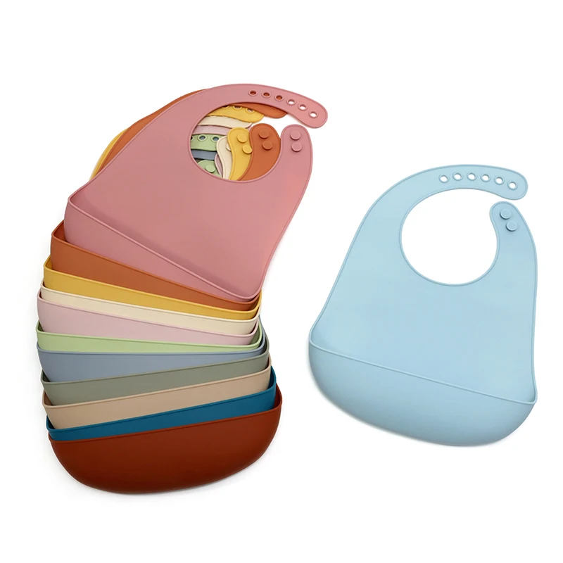 Mother Kids 1PC Soft Silicone 2025 new Waterproof Baby Bib Infant Bibs Newborn Feeding Scarf Adjustable Bibs Burp Cloths Baby Stuff
