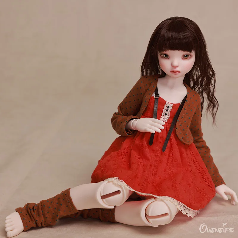 Chae BJD Doll 1/4 Brown Waistcoat And Orange Skirt Girl 2025 Toys new High Quality Collection