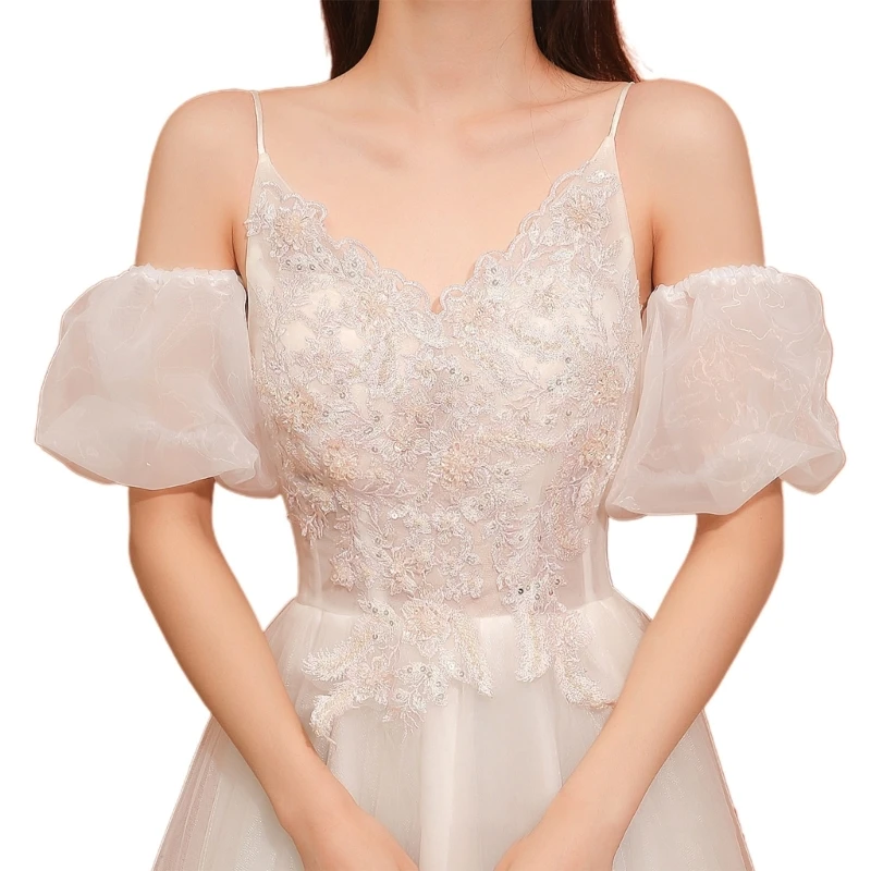 Wedding Detachable Puff Sleeves White Removable Short new Handmade Bridal Arm Sleeves Cover 2025 Elegant Wedding Accessories Dropshipping