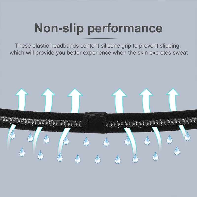 4 Pieces Solid Thick Non-Slip 2025 Elastic Sports Outdoor Headbands Hair Headbands for Men Exercise Hair Bands Sweatbands new for Women