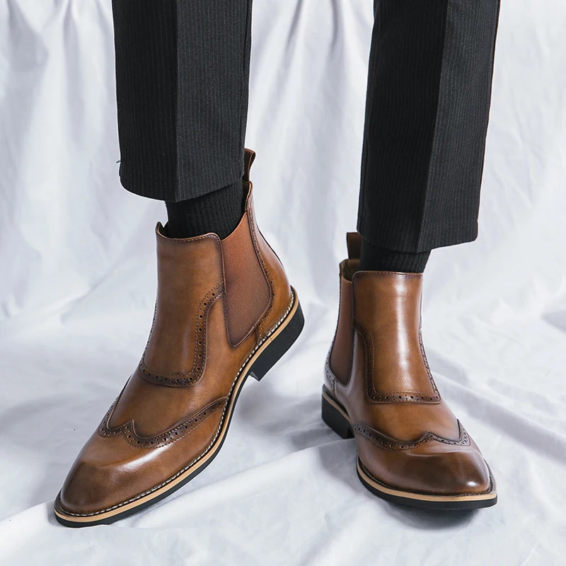 Classic British style mens ankle boots business casual short boots mens high-end shoes fashionable style 241031