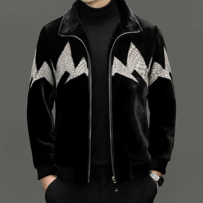 YEAE Luxury Imitation Fur Coat Men 2024 Designer Clothes Men Lapel Male Coats for Winter Mens Jacke Mens Clothing OvercoatXJ241102