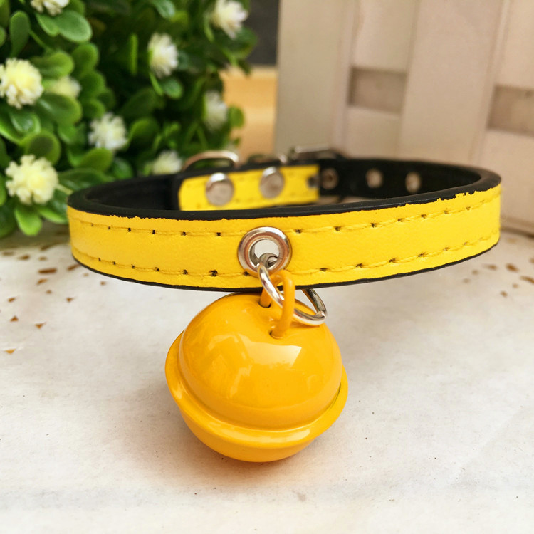 Luxury PU Leather Pet Cat Collar with bell for cat Custom Colors Softly Waterproof Classic other para pet Dog Collars