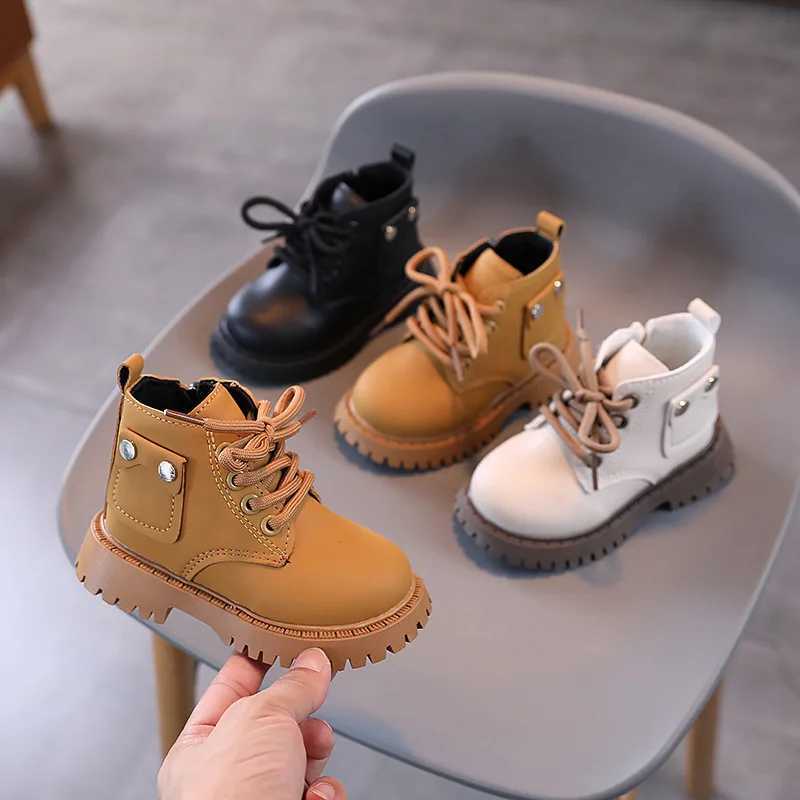 New childrens boots UK Sle leather ankle boots boys and girls waterproof ankle boots childrens fashionable anti slip childrens shoes M241102