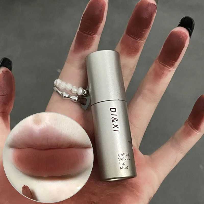 6-color matte velvet lip gloss makeup durable non stick cup liquid lipstick waterproof nude dark brown lipstick cosmetics W241101