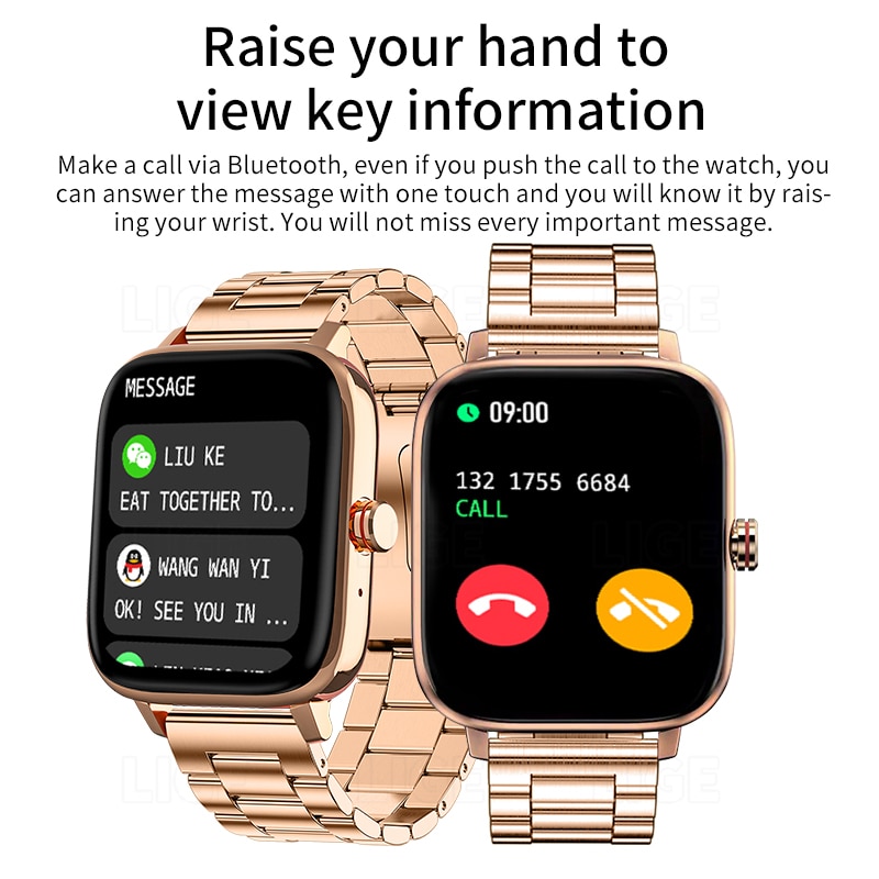 LIGE 2025 Men Smart Watch new Women Custom Dial Smartwatch For Men Android IOS Waterproof Bluetooth Watches Full Touch Bracelet Clock Man