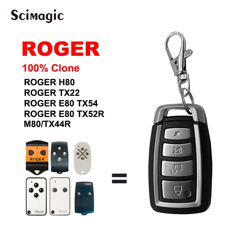 ROGER H80 TX22 new E80 TX54R TX52R M80 TX44R Remote Garage Door Opener Barrier Gate 2025 Control ROGER Remote Control 433,92Mhz Gate