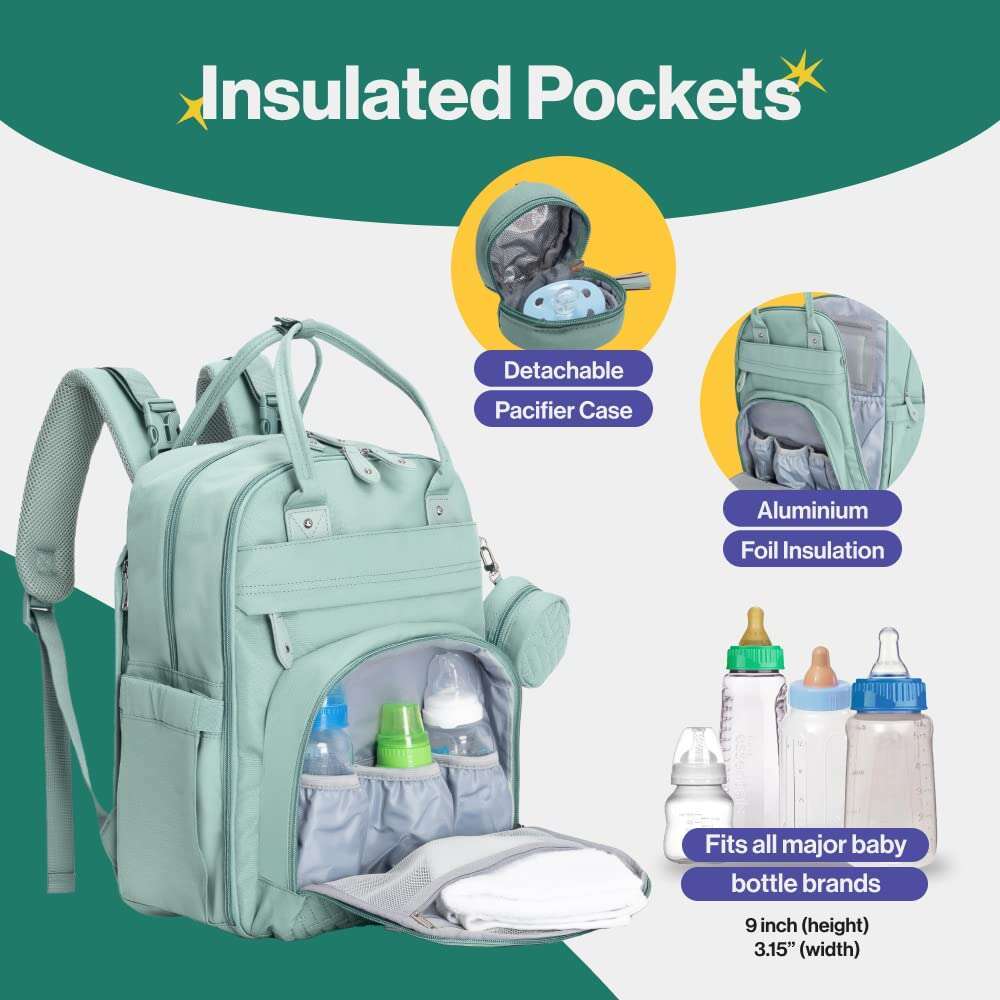 comfortable spacious diaper bag with builtin changing pad accessory storage for babies