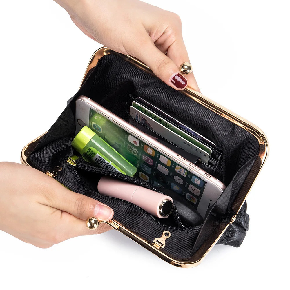Leather clutch bag soft denim cross body bag coin wallet headphone card holder lipstick box 241031