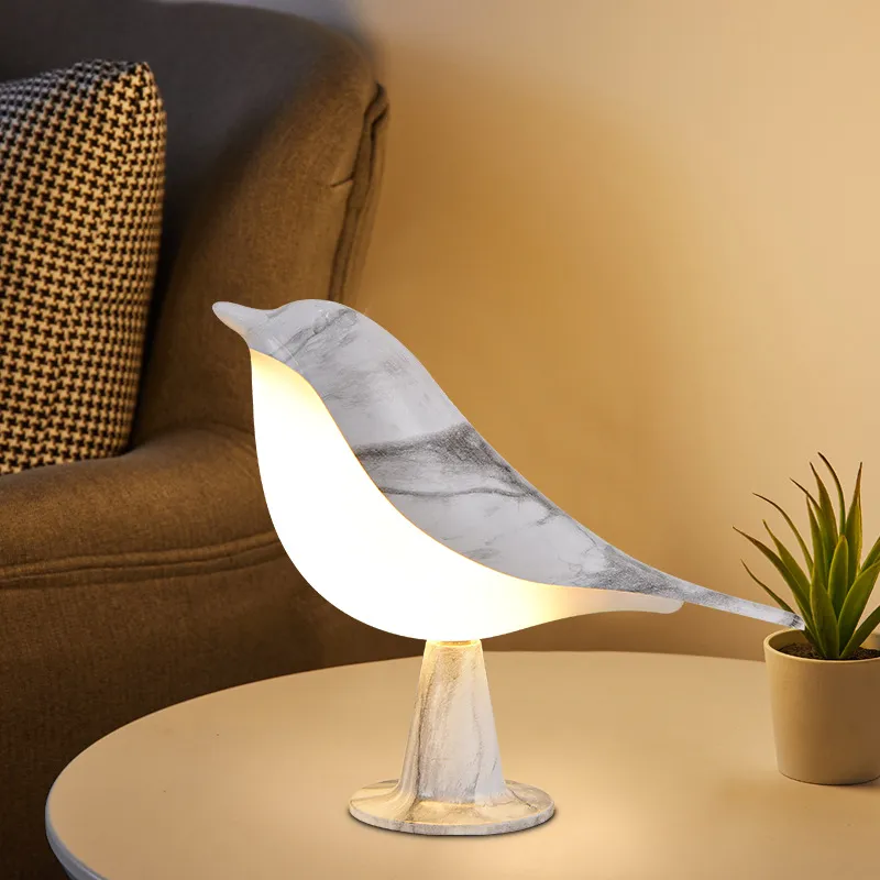 3 new Colors Bedside Lamp LED 2025 Touch Switch Wooden Bird Night Lights Rechargeable Bedroom Table Reading Lamp Decor Home
