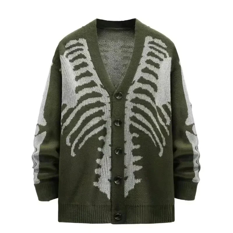 2024 Jacquard Halloween Knitted Cardigan Autumn and Winter Sweater Jacket Fashion Mens Womens Sweaters y241024