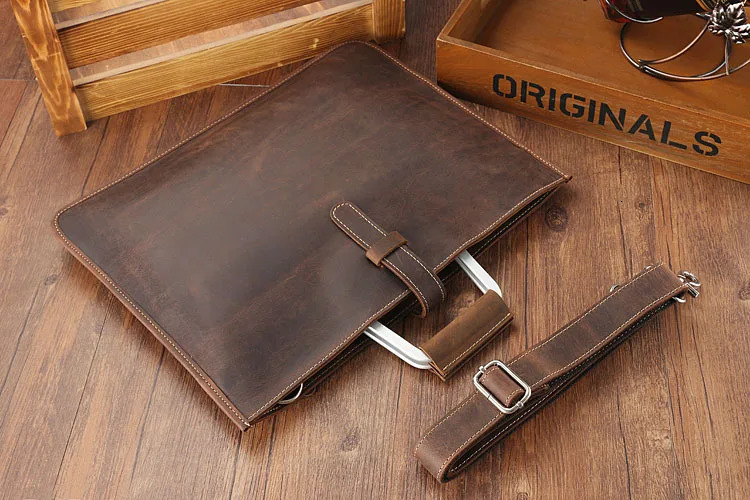 High Fashion y Clutch Bag Mens A4 File Document Purse Wallet Top Layer Ipad Leather Business Briefcase Cowkskin 241029