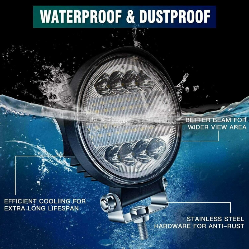 2X 4 Inch 200W LED Work Light Combo Spot Flood Off Road Driving Amber Fog Lamp