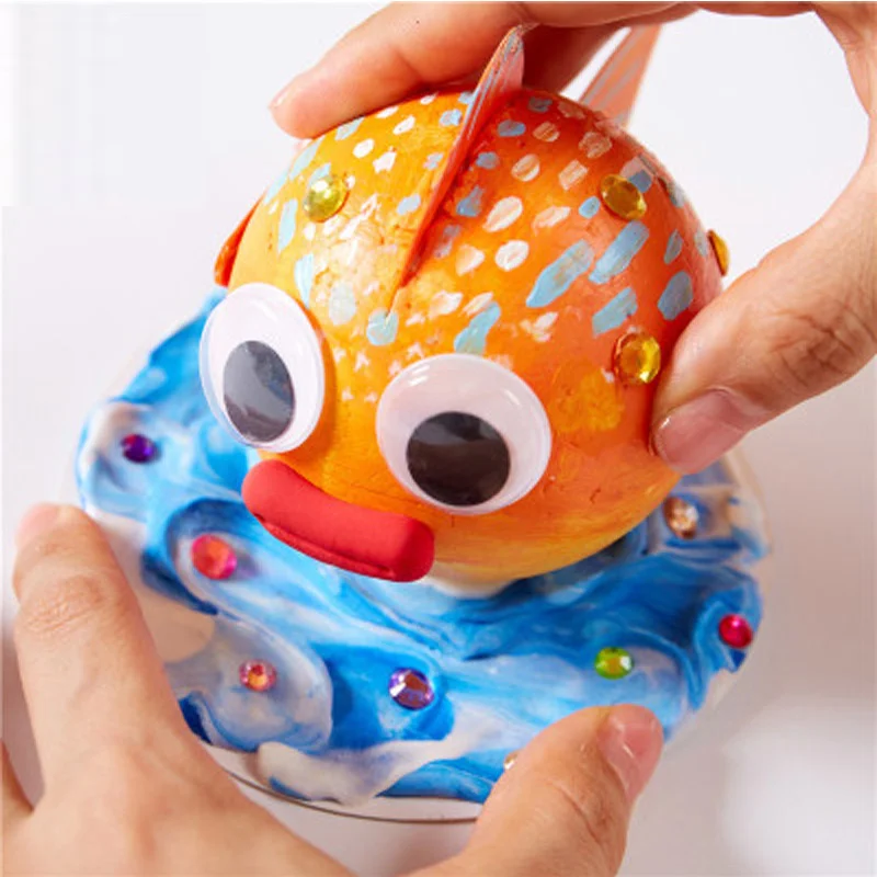DIY Bubble Fish Drawing new 2025 Toys For Children Foam Ball Painting Kindergarten Art Kids Craft Educational Toys Decorations Gifts
