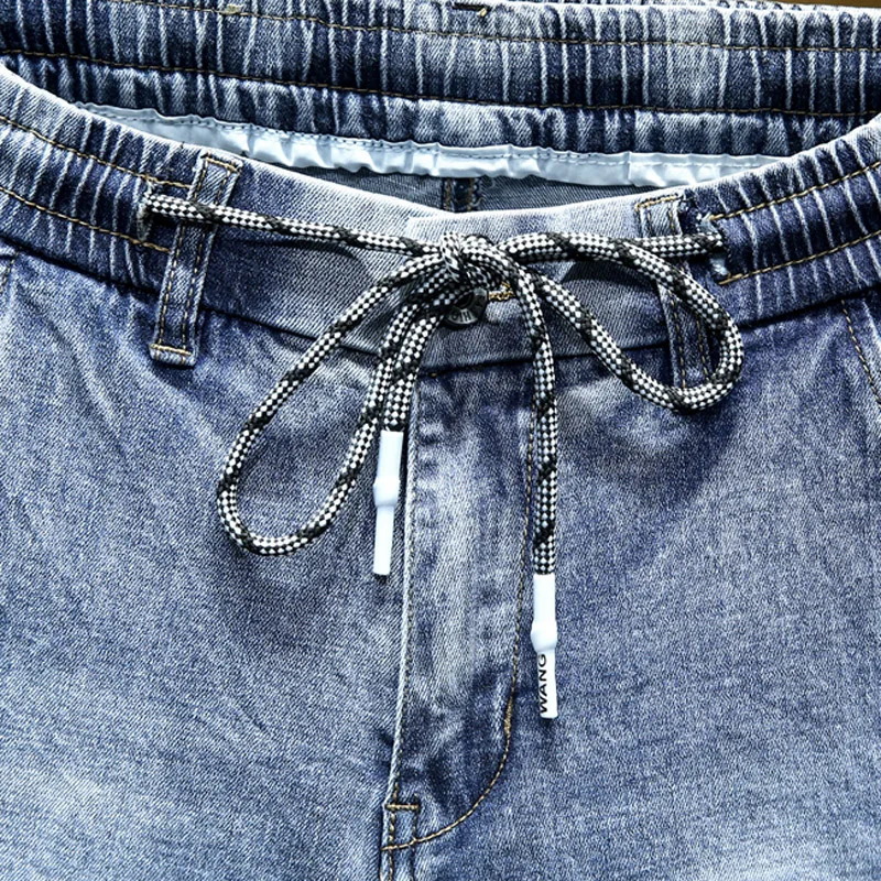 Oversize Jeans Men Harem Pants Wide Leg Loose Fit Tapered Jeans Male Joggers Hip Hop Streetwear Elastic Waist Trousers For Men 241024