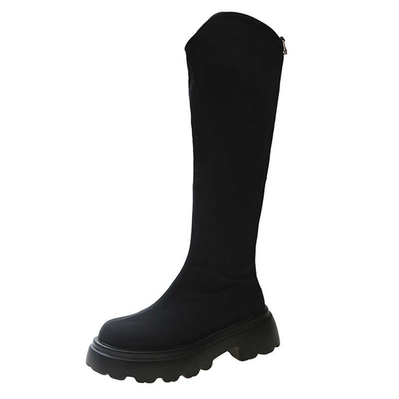 CMM Chelsea Boots Womens Autumn and Winter New Shoes Velvet Boots Long Tube Boots Womens Shoes Small Boots Long Boots