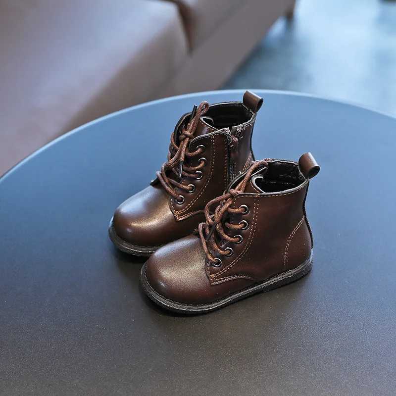 Autumn Winter Kids Boots Girls Shoes Fashion Solid Color Retro Boots Children Shoes Boys Sneakers Snow Boots M241102