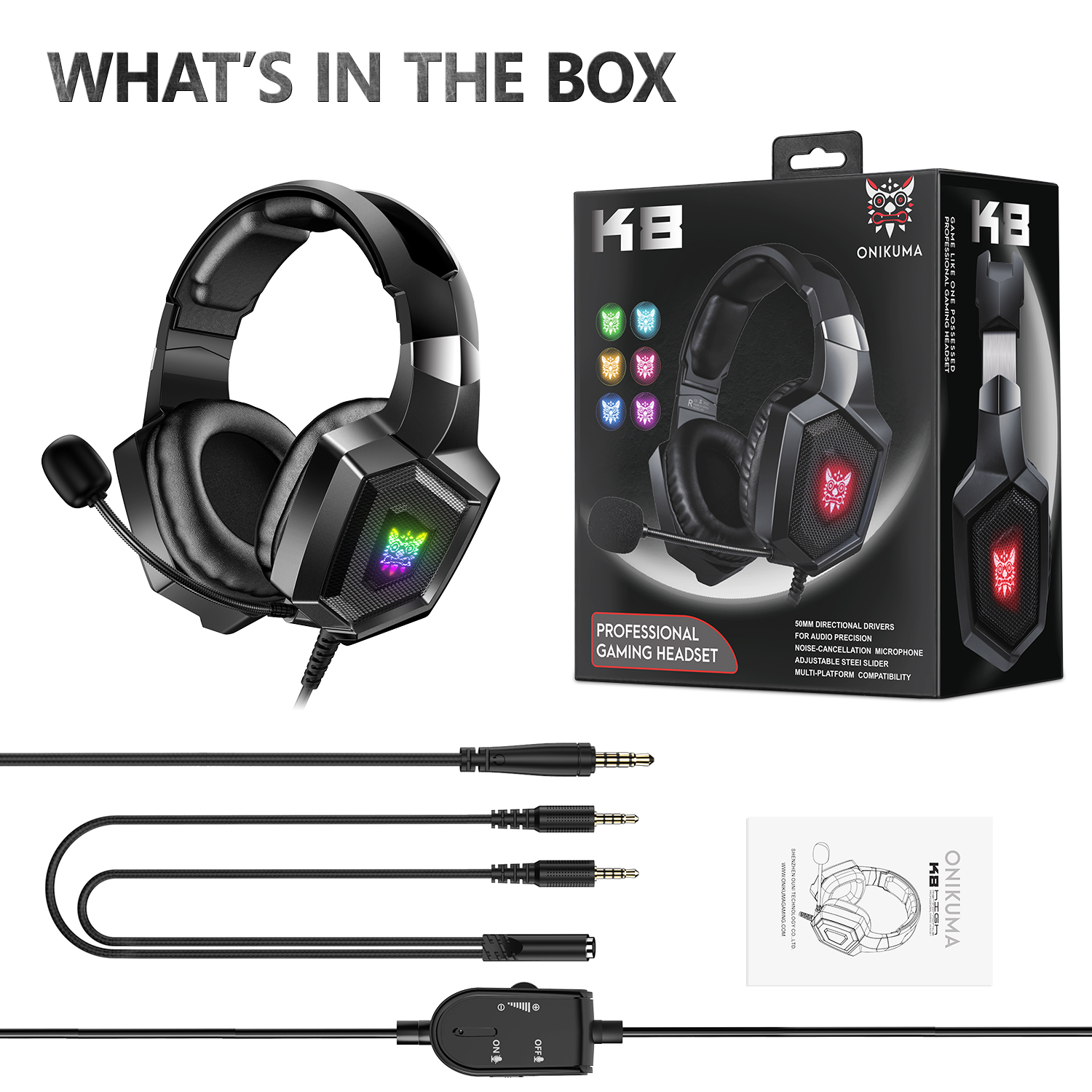ONIKUMA New Lightweight Fashionable Cool 2025 Wired Stereo Gamer Headset with Microphone for new Laptop Tablet Desktop