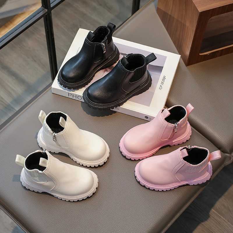 Childrens mens boots fashionable childrens ankle snow boots rubber soles warm autumn and winter side zipper childrens shoes M241102