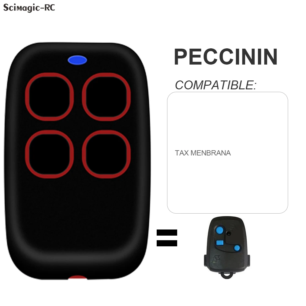 Clone Peccinin Remote Control 2025 4 Buttons new Garage Door Gate Opener 433.92Mhz Remote Rolling Code Keychain