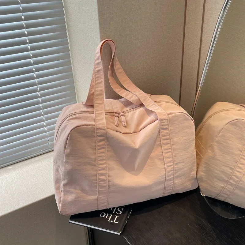 Solid Nylon Large Capacity Youth Shoulder Bags High Quality Casual Versatile Portable Leisure Sport Handbags for Women 241029