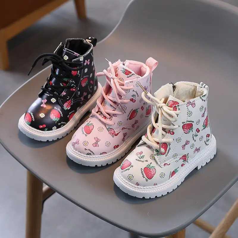 New autumn winter childrens plush boots childrens anti slip rubber outsole ankle boots boys and girls fashionable childrens shoes M241102