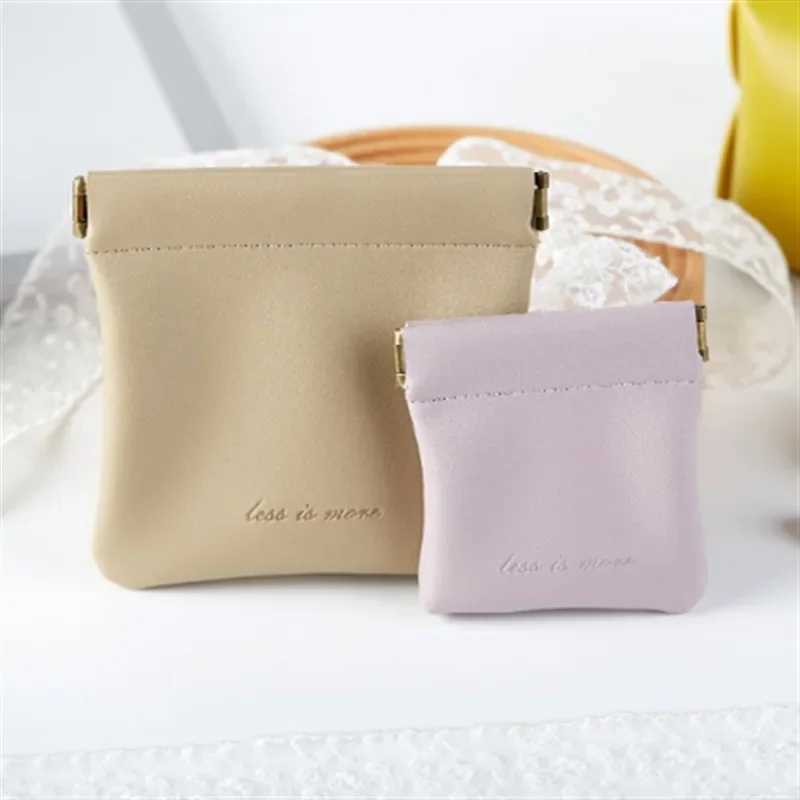 New Mini Delie Coin Purse Solid Color Simple Portable Key Organizer PU Leather Soft Side Magnetic Buckle Lipstick Hand BagXJ241111