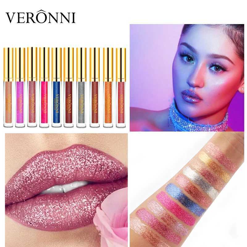 15 color sparkling liquid lipstick shimmer lip gloss pearlescent lip gloss waterproof durable matte diamond lip gloss glass W241101