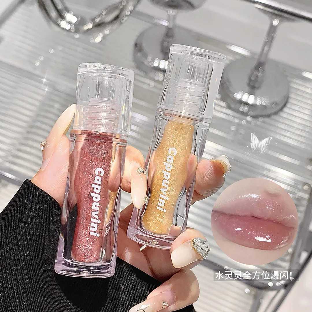 High quality shiny glass lip gloss moisturizing stick free cup lip glass continuous shimmer gloss liquid lipstick Korean cosmetics W241101
