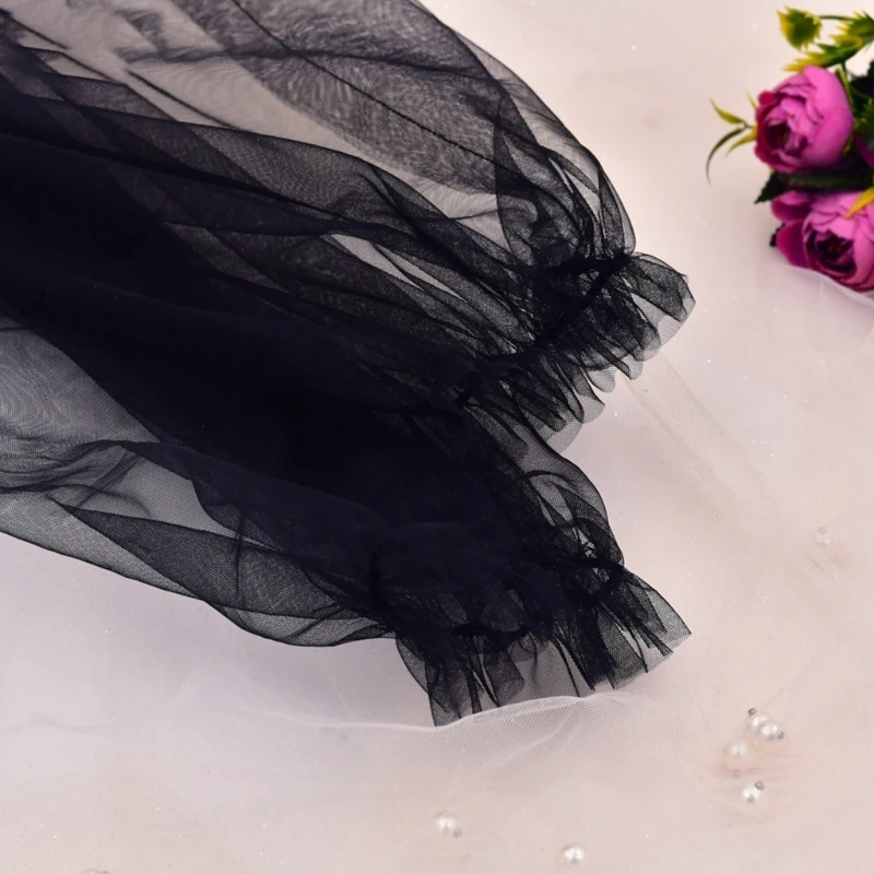 Detachable Bridal 2025 Puff new Sleeves Wedding Removable Long Sleeves White Black Handmade Wedding Bridal Arm Decorations