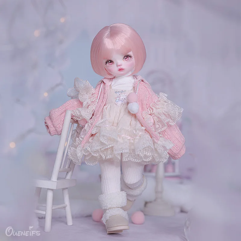 Sapphire BJD 1/6 Art Doll 25.3cm In Pink Sweater Jacket And Skirt For Winter 2025 YOSD Fantasy new Resin Toys