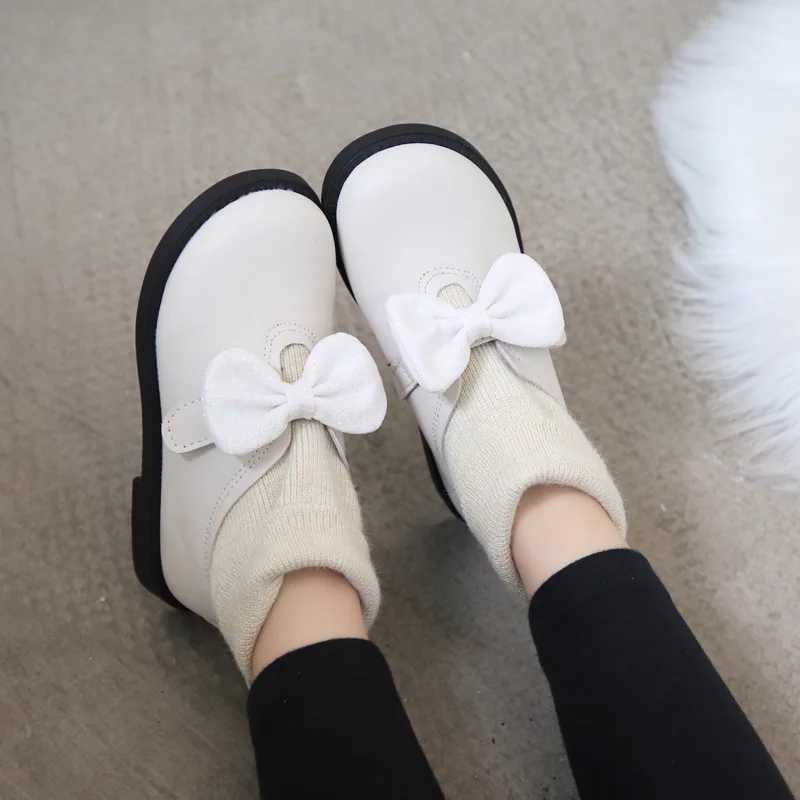 2019 New Ankle Bow Princess Leather Boots for Children Autumn Girls Shoes Winter Baby Shoes 1 M241102