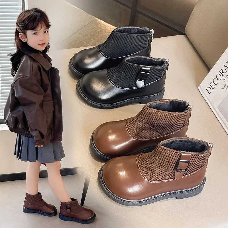 Girl Princess Short Boots with Back Zipper Childrens Ankle Boots Round Toes Sweet Autumn New Girl Socks Shoes M241102