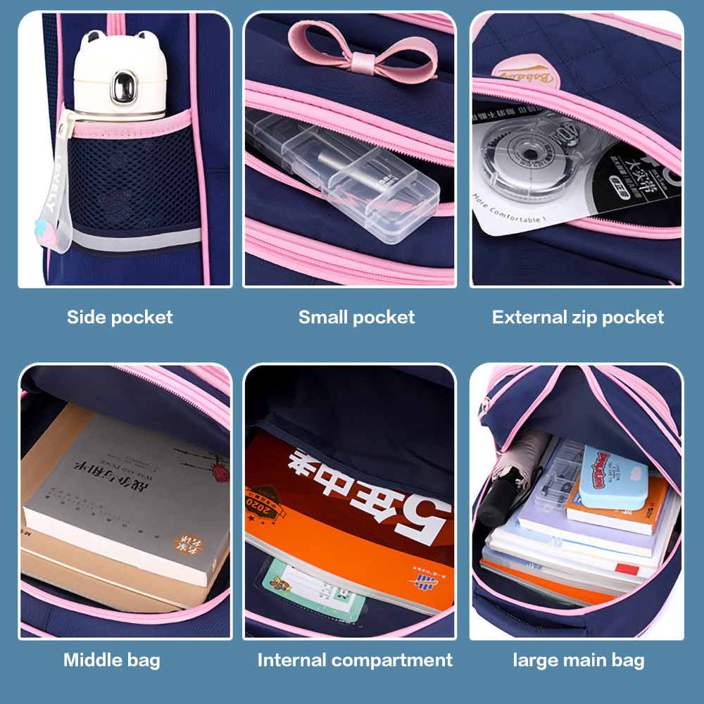 3 Piece Set School Bags for Girls Kawaii Backpack Variety for School Teenagers Girls Kids Bags for Girls Orthopedic Backpack