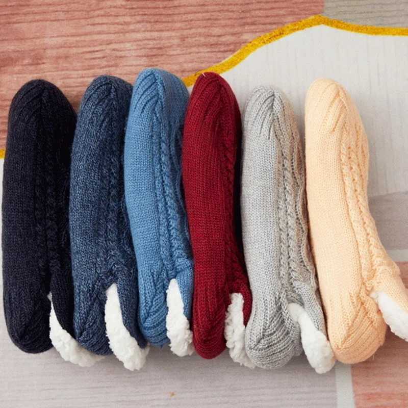 New Thermal Mens Slipper Winter Warm Short Cotton Thickened Home Sleeping Soft Non Slip Grip Fuzzy Floor Sock Fluffy Male LX241102