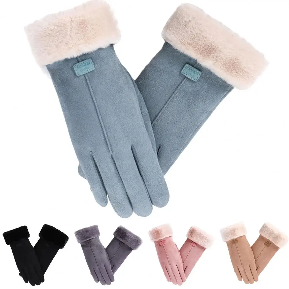 new 1 Pair Stylish 2025 Winter Gloves Letter Cold Resistant Lightweight Outdoor Sport Touch Screen Female Warm Gloves