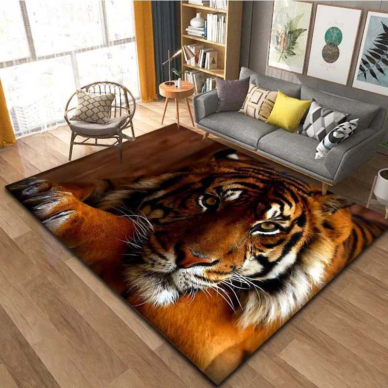 3D Printing Tiger Pattern Living Room Carpet Sofa Table Large Area Rugs Kitchen Entrance Door Mat Kitchen Hallway Balcony RugsXJ241101