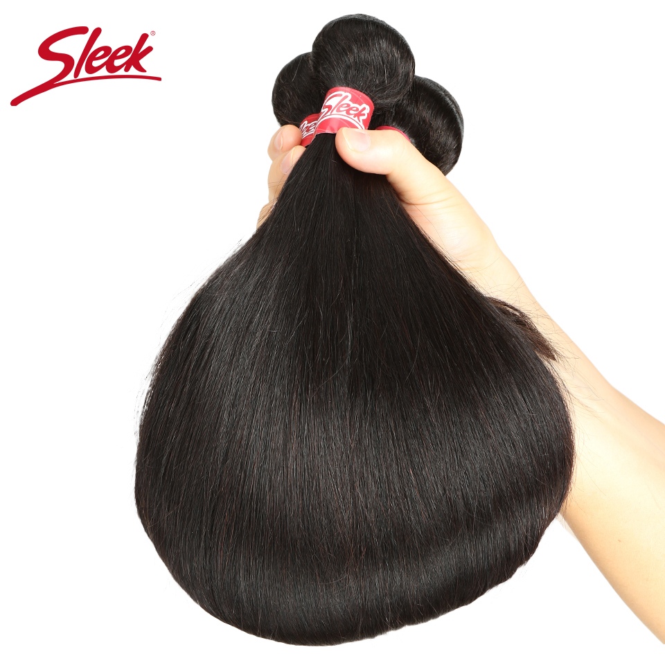 Sleek Brazilian Straight Hair Bundles With Closure Natural Color Hair Weave Remy Human Hair 3 Bundles With 2x4 Lace Closure 31e92