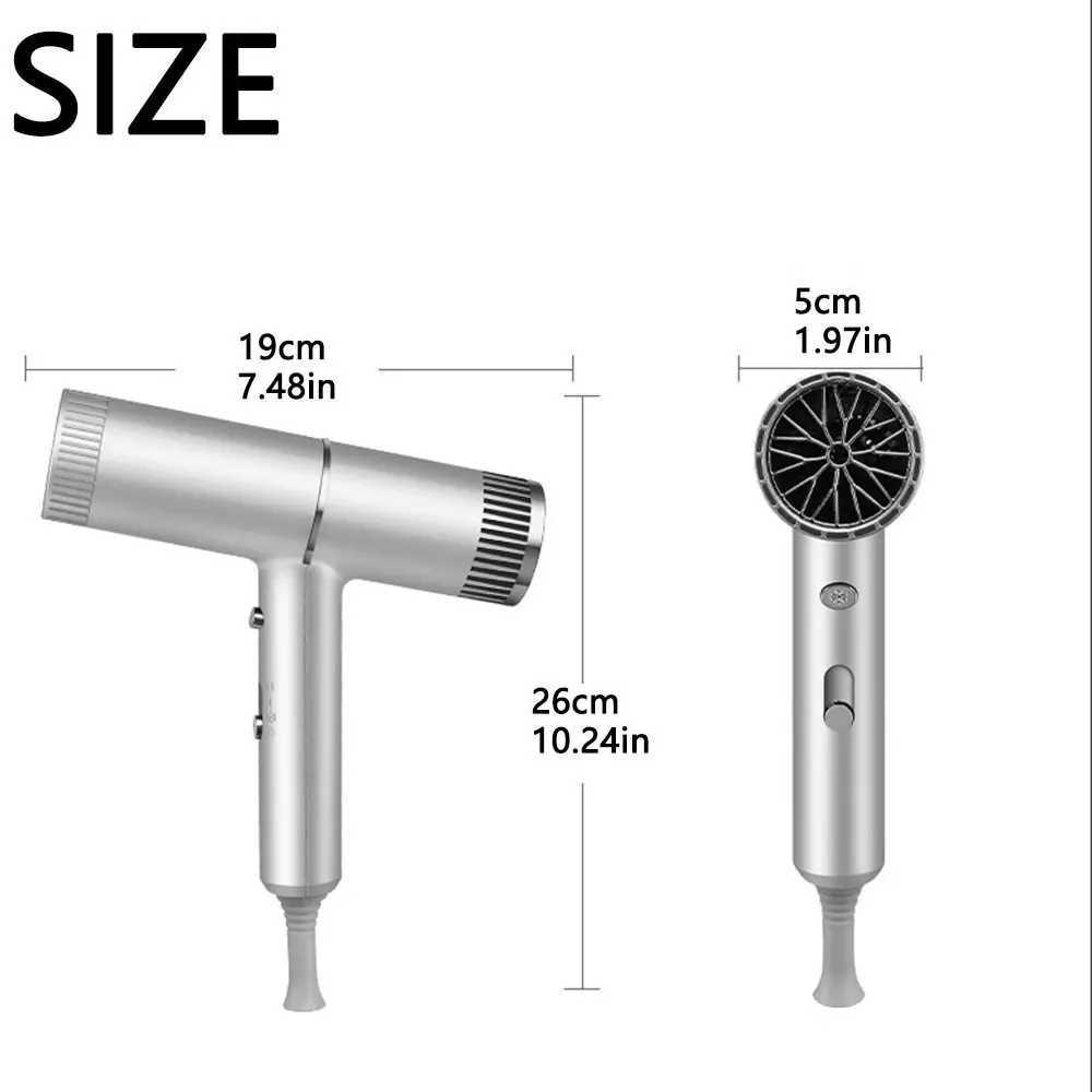 Hair Dryers Negative Ion Electric Hair Dryer Hot and Cold Air T Shaped Hair Blower Dryer Fast Drying Portable Ionic Blow Dryer 240401