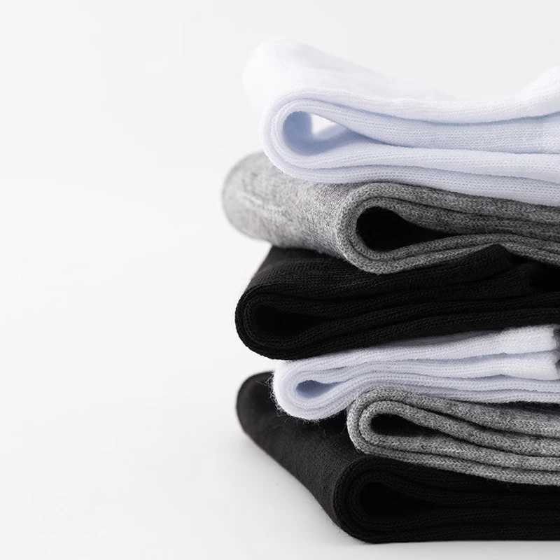 ALLTOOALL 10 Pairs/Lot Mens Breathable Cotton Solid Color Black White Business Simple Sock Casual Sports Mesh Short LX241102